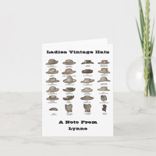 Ladies Vintage Hat Personalized note card