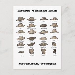 Ladies Vintage Hats Personalized Postcard