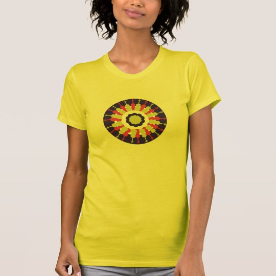 Ladies Violin Geometric Design T-Shirt