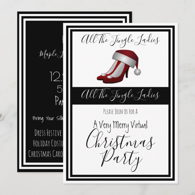 Ladies Virtual Holiday Party Invitation (Front/Back)