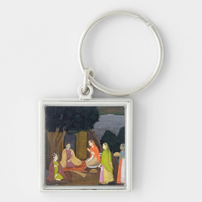 Ladies visiting a Yogini, School of Faqurullah Kha Keychain (Front)