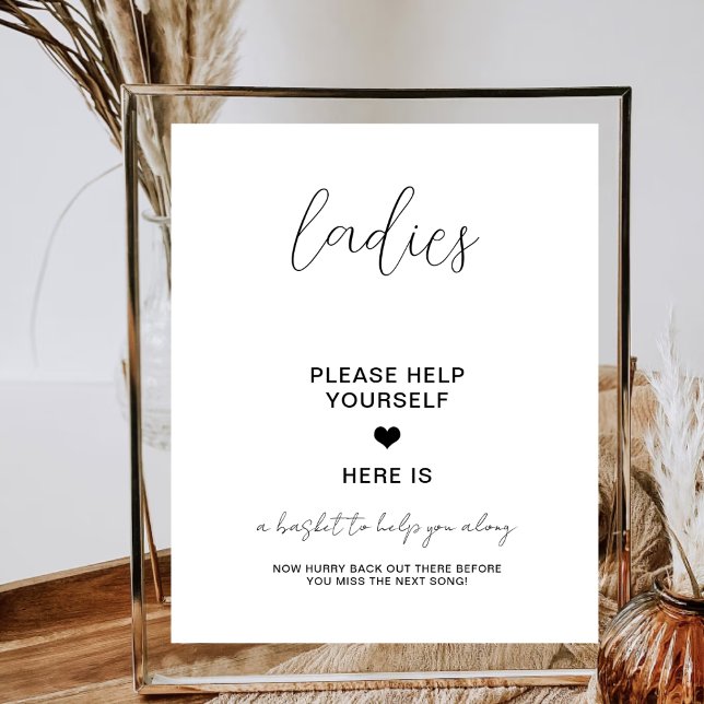 Ladies Wedding Bathroom Basket Minimalist Modern Poster (Creator Uploaded)