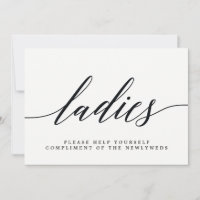 Ladies Wedding Bathroom Sign - Modern Script