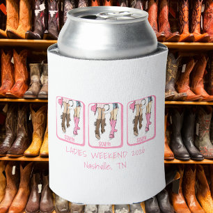 Ladies Weekend Mahjong Cowgirl South Tiles  Can Cooler