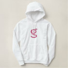 Ladies wht Hoodie w Pink Logo