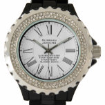 Ladies Winner Marathon Competition Watch<br><div class="desc">A ladies winner marathon watch that is designed as an award for the female Winner of a Marathon. Add the name of the recipient as well as the competition. Roman numerals on a white background.</div>