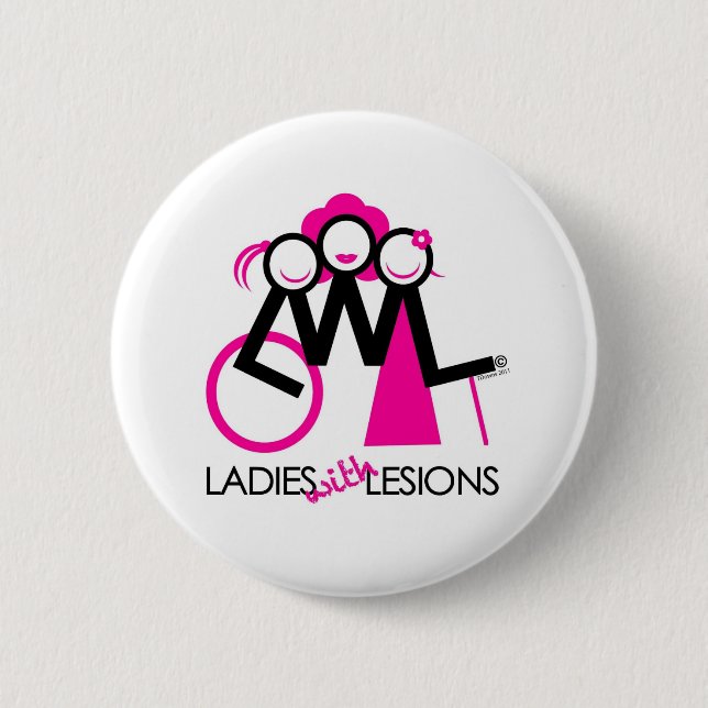 Ladies With Lesions 2 Inch Round Button (Front)
