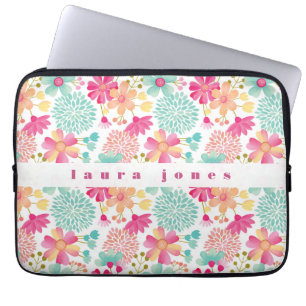 Ladies Womens Girls Painted Floral Name Case