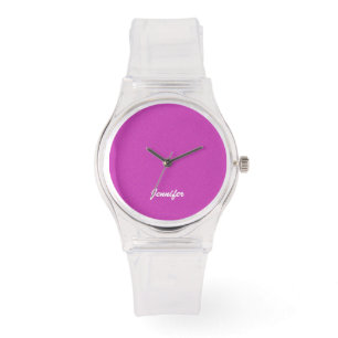 Ladies Wrist Watch Hot Pink Customized