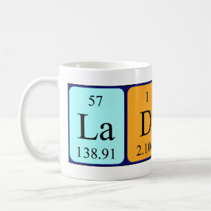 Ladina periodic table name mug