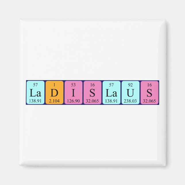 Ladislaus periodic table name magnet (Front)