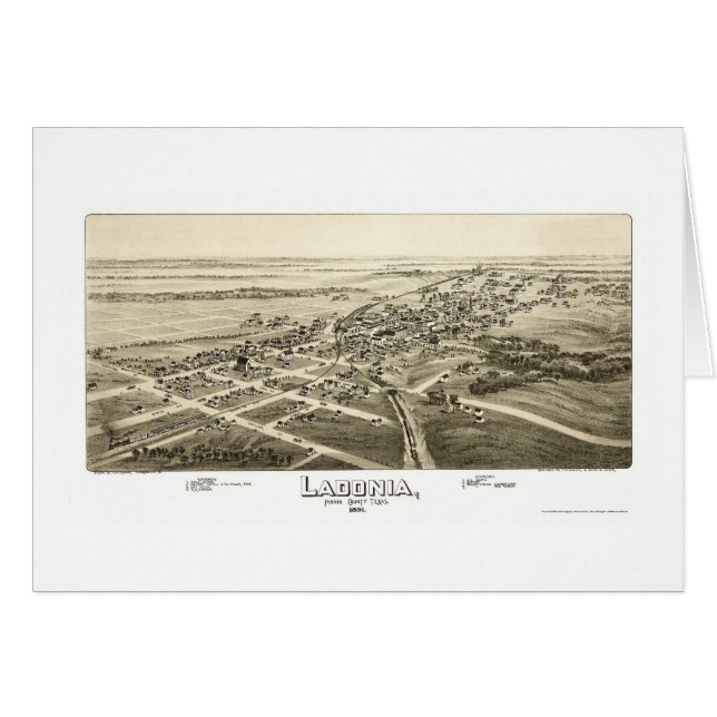 Ladonia, TX Panoramic Map - 1891 (Front Horizontal)
