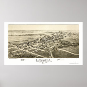 Ladonia, TX Panoramic Map - 1891 Poster