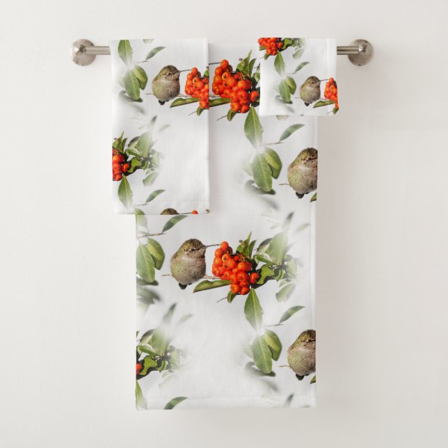 L'adorable colibri Anna sur Berry Bush (En situation)