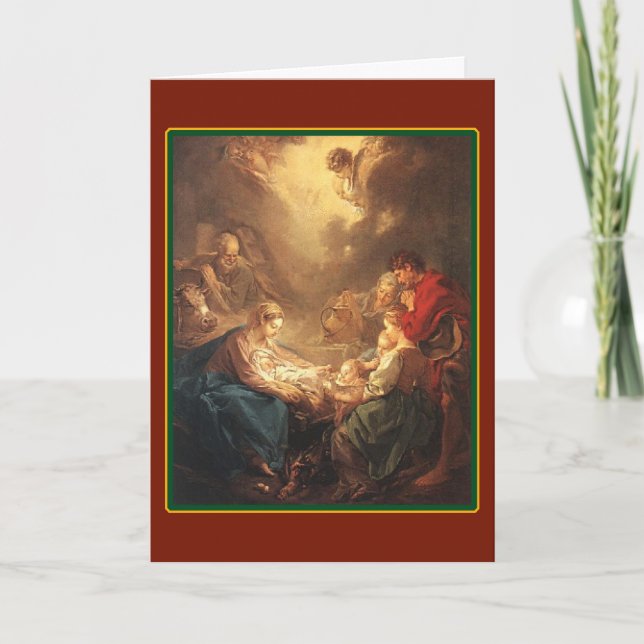 L'Adoration - Carte de Noël Vintage (Devant)