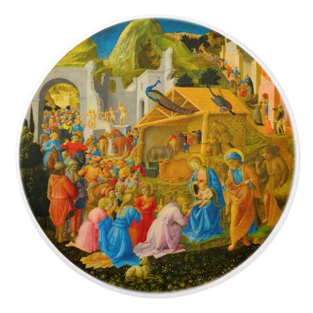 L'Adoration de la Bouton de Céramique Magi (Devant)