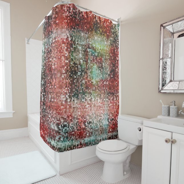 Ladrilho vermelho manchado com tinta spray (In Situ)