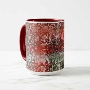 Ladrilho vermelho manchado com tinta spray mug