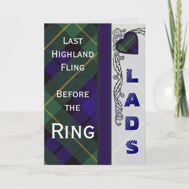 Lads Stag night -  Armstrong Scottish Tartan Invitation (Front)