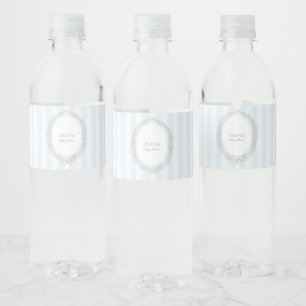 Laduree French Caffee Boulangerie Blue Stripe Water Bottle Label