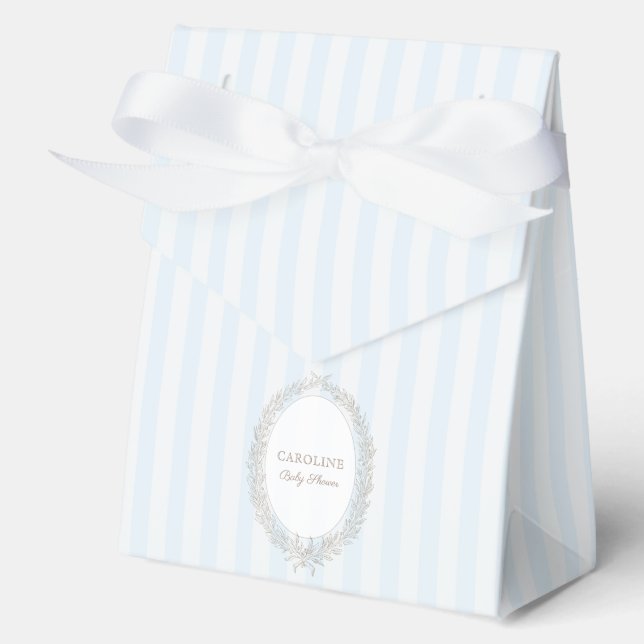 Laduree French Patisserie Boulangerie Blue Stripe  Favor Box (Front)