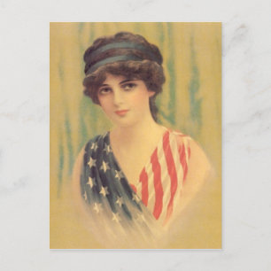 Lady America Postcard