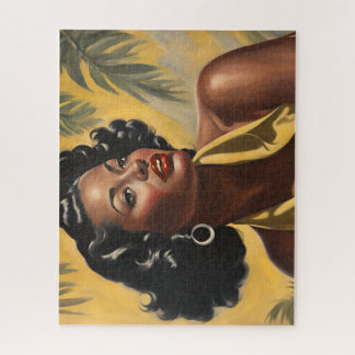 Lady among the palms jigsaw puzzle