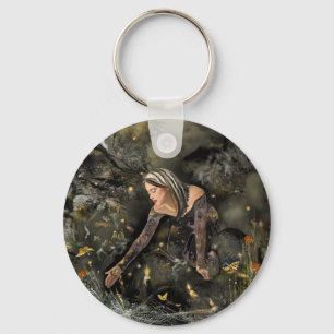 Lady and Butterflies! Keychain