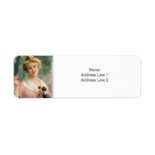 Lady and Her Dog Return Adresse Label
