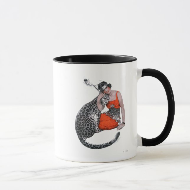 Lady and Leopard Mug (Right)