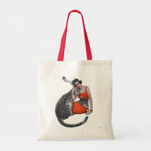 Lady and Leopard Tote Bag