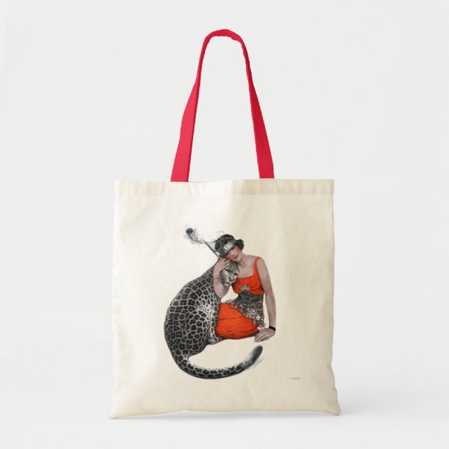 Lady and Leopard Tote Bag (Front)