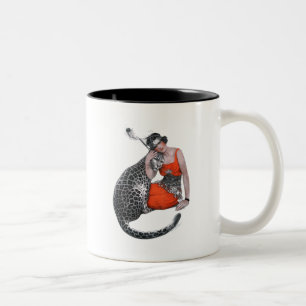 Lady and Leopard Two-Tone Coffee Mug