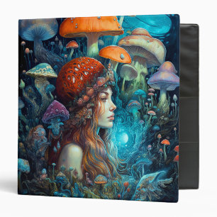 Lady And Mushrooms Surreal Fantasy Art Binder