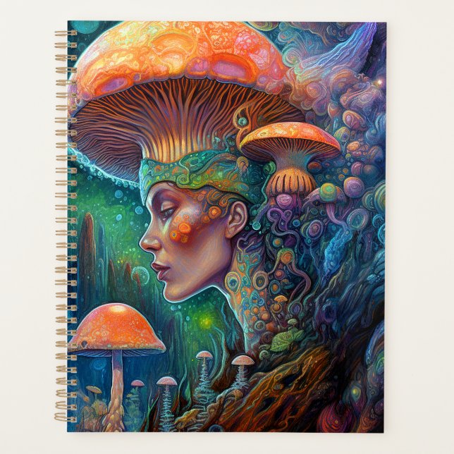 Lady And Mushrooms Surreal Imaginaire Art Planner (Devant)