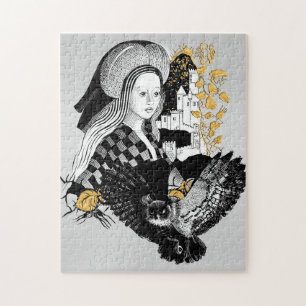 Lady and Night Owl Jigsaw Puzzle