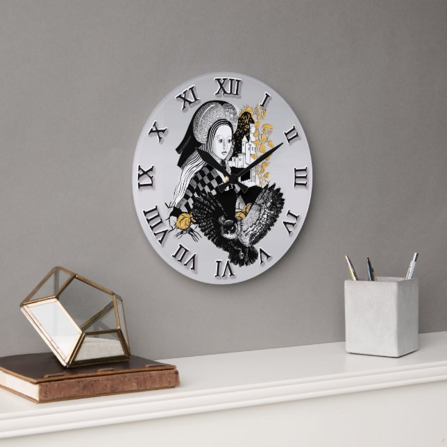 Lady and Night Owl Large Clock (Office)