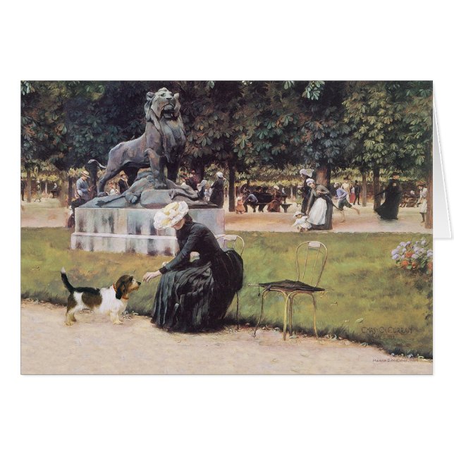 Lady and PBGV in the Park (Front Horizontal)