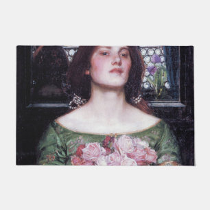 Lady and Roses, John William Waterhouse Doormat