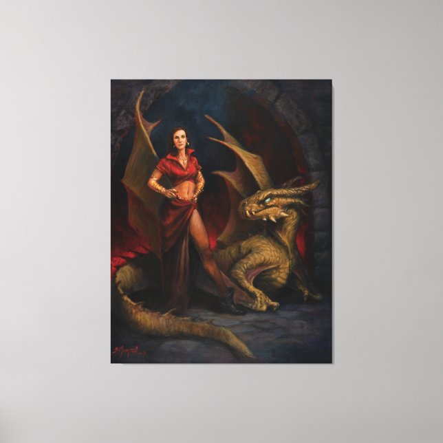 Lady and the Dragon Canvas Print (Front)