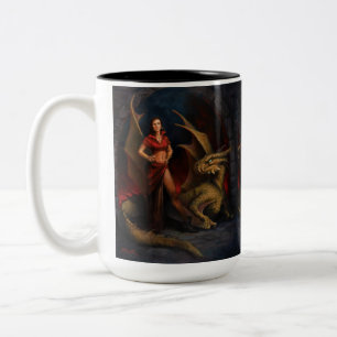 Lady and the Dragon Two-Tone Coffee Mug