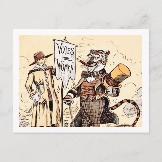 Lady and the Tiger Voting Rights Holiday Postcard (Front)