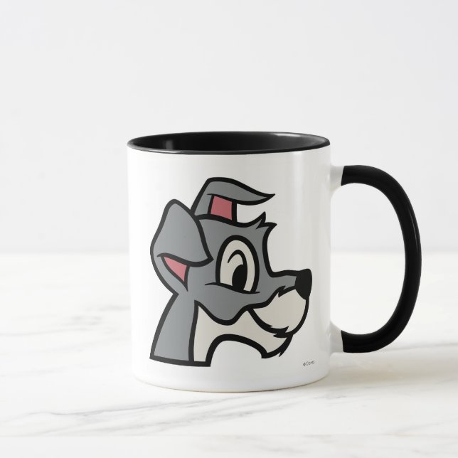 Lady And the Tramp head shot classic drawing Mug (Right)