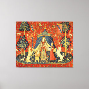 Lady and the Unicorn Medieval Tapestry Art Canvas Print