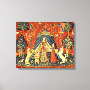 Lady and the Unicorn Medieval Tapestry Art Canvas Print