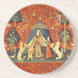 Lady and the Unicorn Medieval Tapestry Art Coaster
