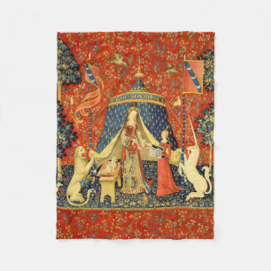 Lady and the Unicorn Medieval Tapestry Art Fleece Blanket