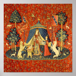Lady and the Unicorn Medieval Tapestry Art Poster
