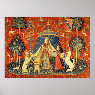 Lady and the Unicorn Medieval Tapestry Art Poster