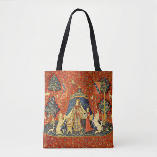 Lady and the Unicorn Medieval Tapestry Art Tote Bag